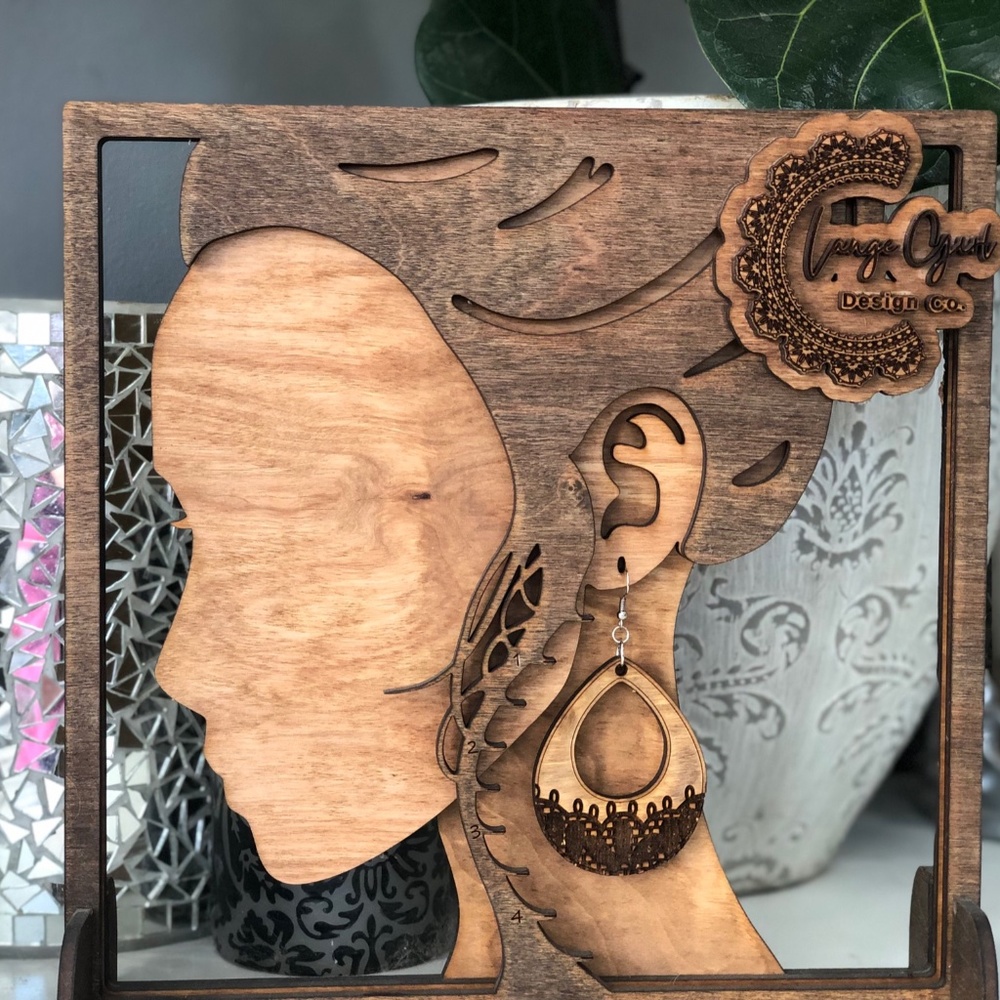 Frilly Country Western Lace Boho Hoop Earrings